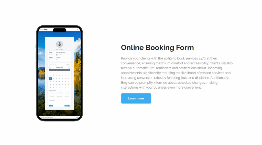 Online Booking Form