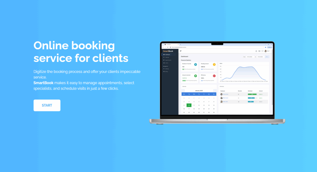 Online booking service for clients