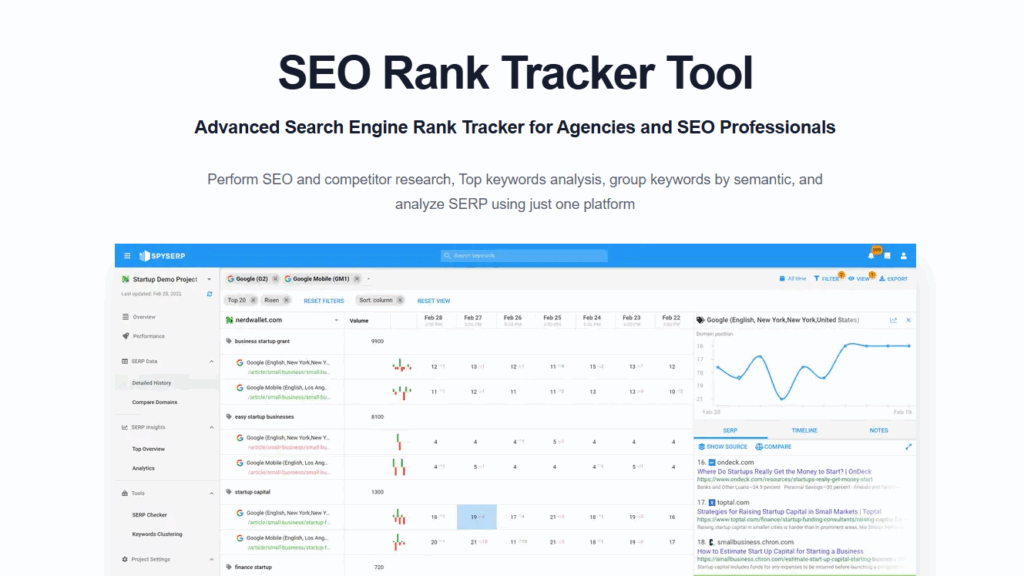 SEO Rank Tracker Tool